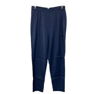 Alice + Olivia Navy Blue High Waisted Zipper Front Dress Pants Women Size 4